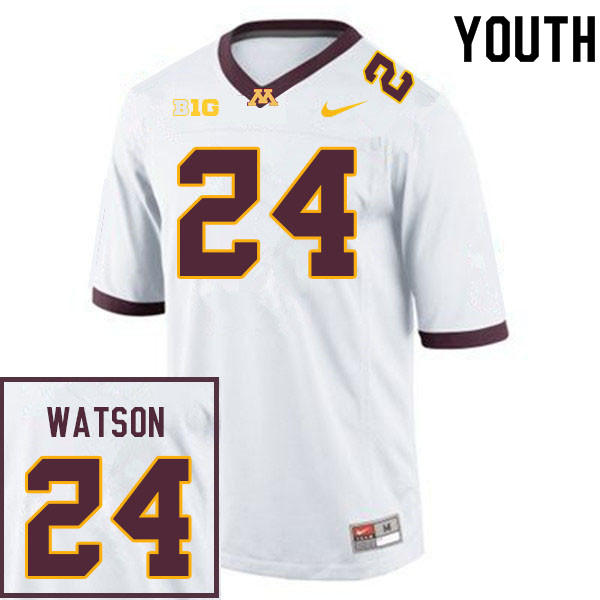 Youth #24 Tariq Watson Minnesota Golden Gophers College Football Jerseys Sale-White